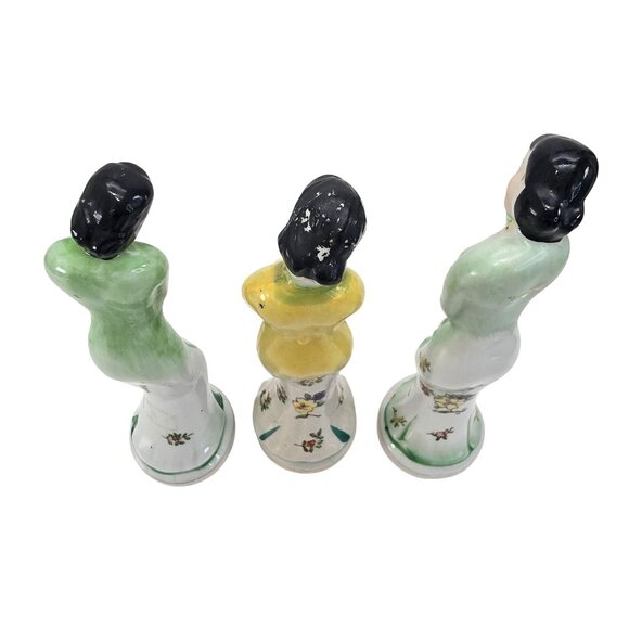 Occupied Japan Hand-Painted Porcelain Asian Lady Figurines Set Of 3 JE265 - Picture 9 of 9